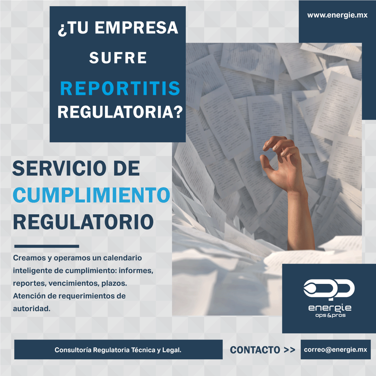 openergie's tweet photo. 📝Si sufres reportitis regulatoria te tenemos uan buena noticia: Ya hay un buen remedio que te ayudará a dormir mejor. Nuestro servicio de acompañamiento aliviará la angustria y el estrés en el cumplimiento de tus cargas regulatorias☑️. Llámanos  
https://t.co/WhU29OlVEE https://t.co/suNahvGpTx