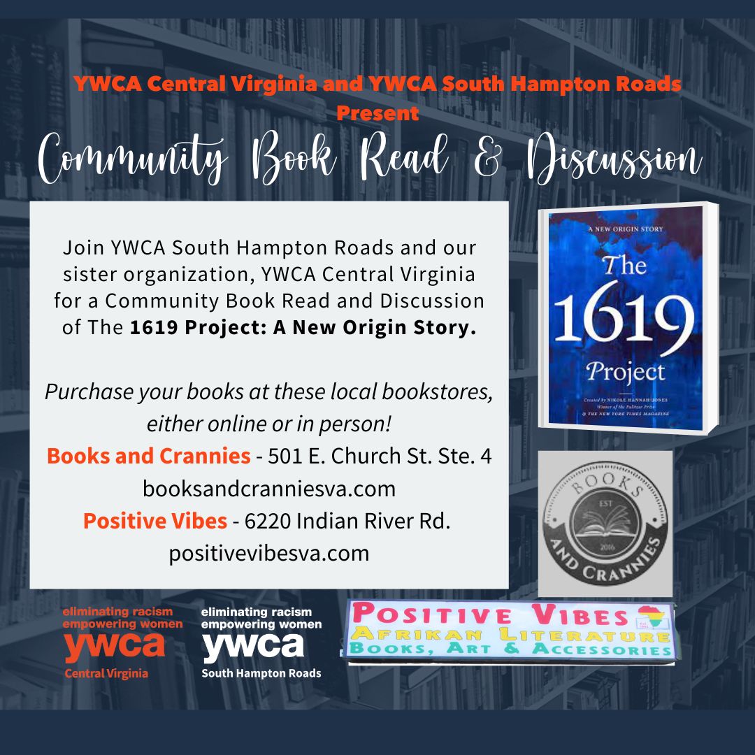 YWCASHR's tweet photo. Commonwealth Community Book Club is TONIGHT with @ywcacv 📖 We are discussing Chapters 7-9 of The 1619 Project. Register to join us here! https://t.co/dFiiCZNmrX
*
*
*
#bookclub #tonight #YWCA #YWCASHR #EmpowerWomen #EliminateRacism #YWCAIsOnAMission #OnAMission #YtheW https://t.co/r6mX0vJeA5