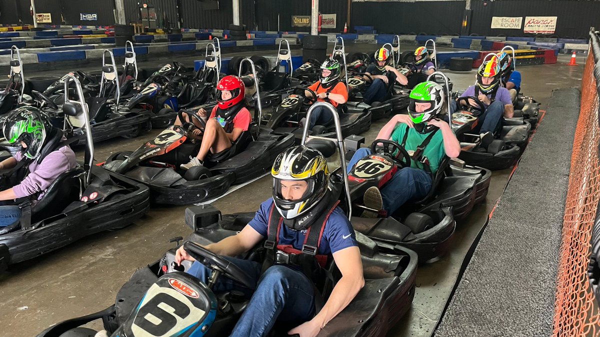 FullerGroupSC's tweet photo. The Fuller team battled it out at the @SFIndoorKarting for our office outing last week! Let us know if you head over to beat our record! ๐ #fuller #teambonding #outoftheoffice #gokarting #speedfactory https://t.co/gh9VKuytr6