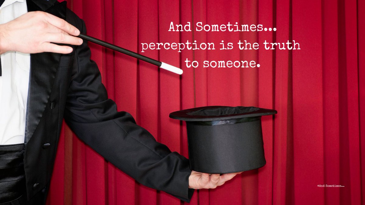 AndSometimes__'s tweet photo. And Sometimes...perception is the truth to someone. 
- - - 
And...what magic has the changed the truth right in front of your eyes?
- - -
#andsometimeslife #andsometimes #life
#magic #sales #politics
#truth #light #reality https://t.co/2uhRkAfxH0