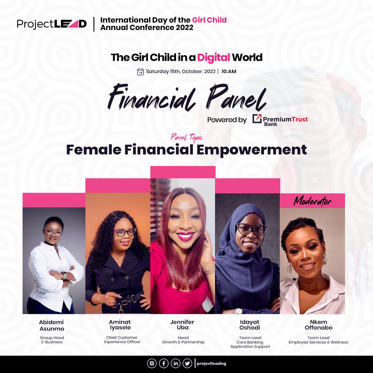 ProjectLEADng's tweet photo. #FinancePanel powered by Premium Trust Bank.
Money talk by women for girls ππ
#ProjectLEAD #ProjectLEADIDGC22 #InternationalDayOfTheGirlChild #WorldTeachersDay https://t.co/drlBUbxBW7