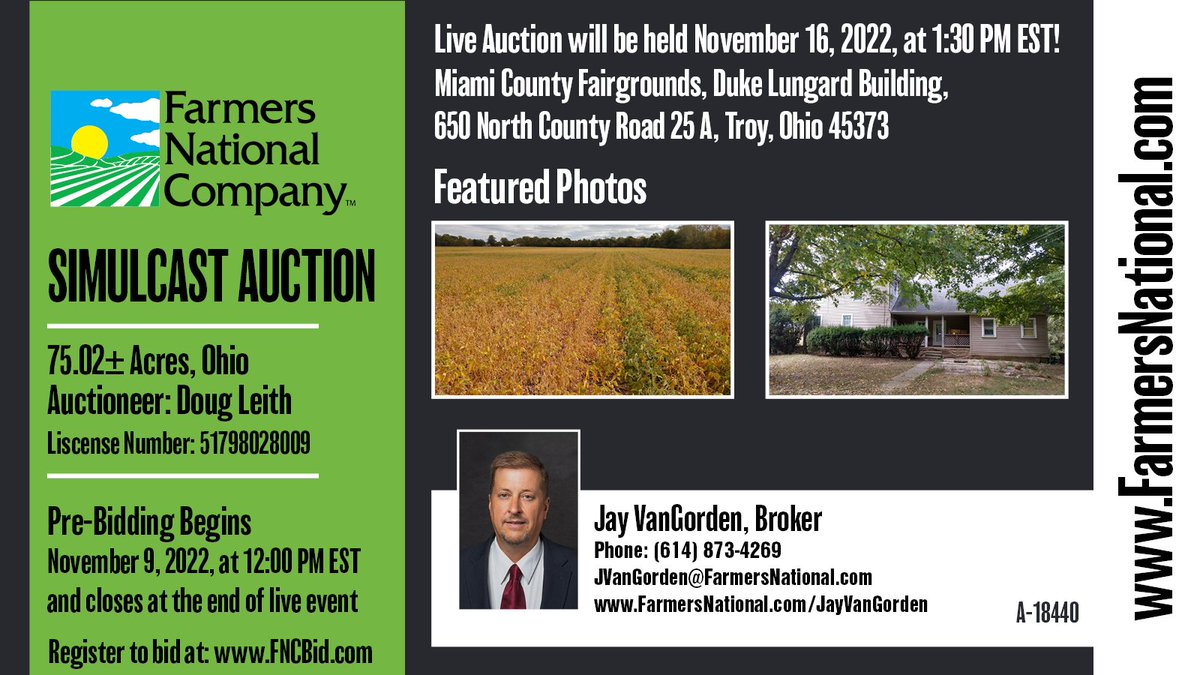 FarmersNational's tweet photo. This property has nearly 51 acres of #tillable #land and nearly 23 acres of woods with a stream located on the property. The property also contains an older vacant farmhouse and outbuildings.
🔗https://t.co/lkRM8NcnTm
#forsale #land #realestate https://t.co/ncXzx2Flod