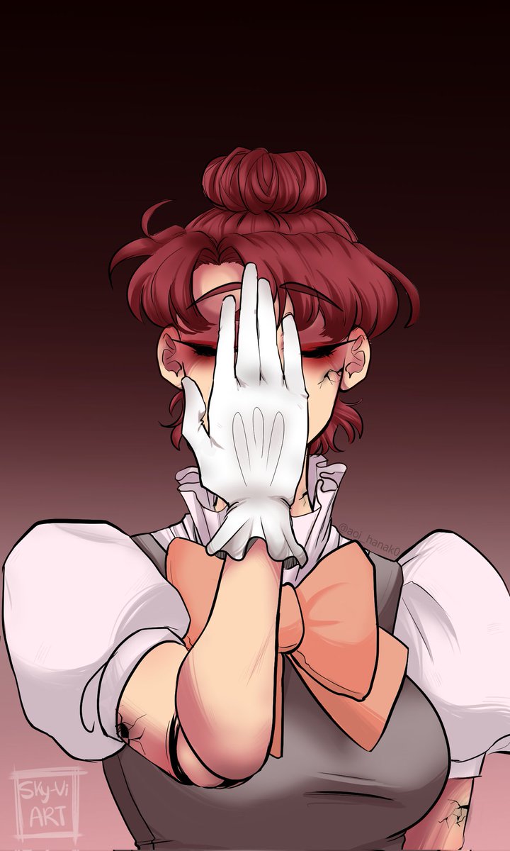 SkyVi_Art's tweet photo. Creo que esto no lo publiquรฉ aquรญ perooo,, me gusta dibujar a Elizabeth โกโก mi oc que es como una marioneta que le ordenan m4t4r gente y puess ya no tiene recuerdos de cuando era una humana, solo queda oscuridad...
#skyvi_ocs #spookyoc #digitalart https://t.co/Qpjn4SKJ7G