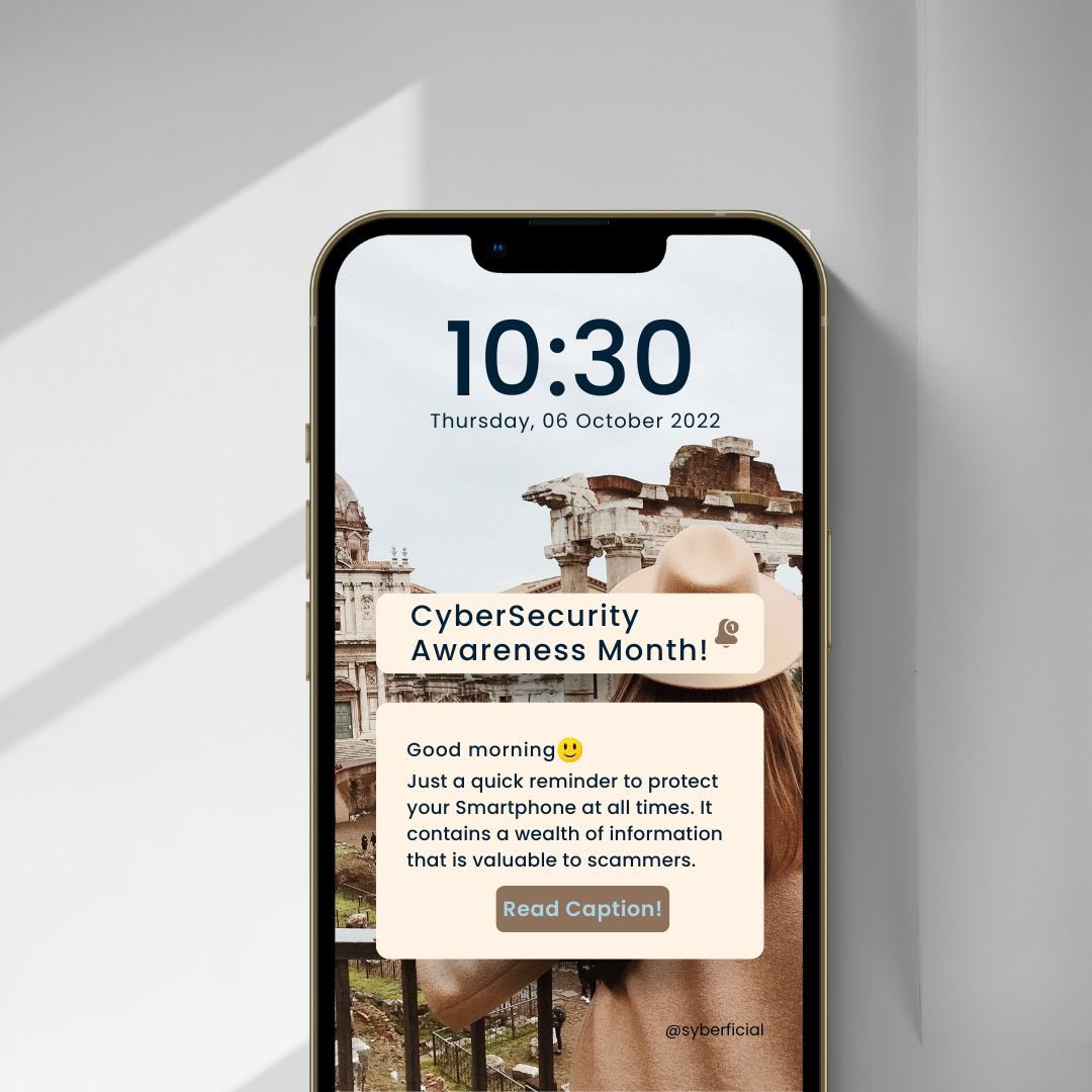 syberficial's tweet photo. DAY 6 of #CyberSecurityAwarenessMonth
Your smartphone contains a wealth of information that is valuable to scammers. Using strong security settings and following these basic tips can help keep you from being open to hacking or fraud: https://t.co/5mrnggRVME