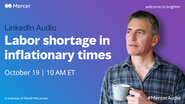 silkott's tweet image. COMPANY PAGE LINKEDIN AUDIO EVENT: Join one of the first-ever company page #LinkedInAudio events featuring @RavinJesuthasan, @meSwift and @GuzmanD as we discuss the global labor crisis, #inflation and changing #talent markets. #MercerAudio bit.ly/3M99Yff