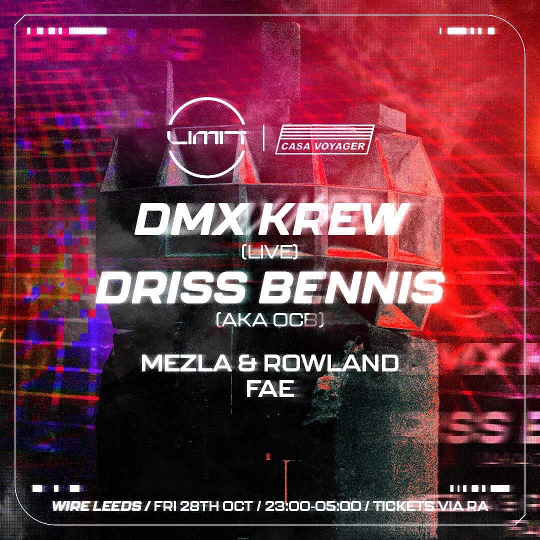 We’re back to <a href="/wireleeds/">Wire</a> end of the month for a Halloween special 🎃 teaming up with Casa Voyager with DMX Krew (live), Driss Bennis aka OCB &amp; more!

Early bird tickets: ra.co/events/1582833