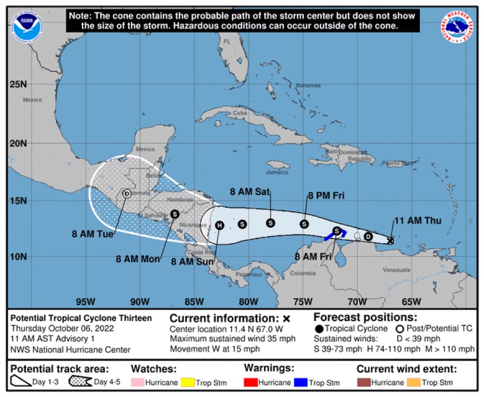 AlertaNews24's tweet image. 🌎 | AHORA: Se forma Potencial Ciclón Tropical 13 en el Caribe.