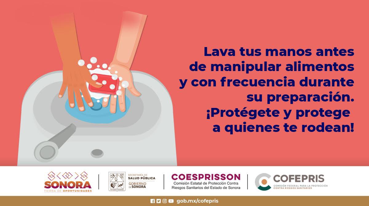 COESPRISSON's tweet photo. Lavarse frecuentemente las manos con agua y jabón es una forma fácil de prevenir que se propaguen microbios alrededor de su cocina y a otros alimentos. 

#COESPRISSONCuidaTuSalud #ProyectoAlimentos https://t.co/byOaapzlvC
