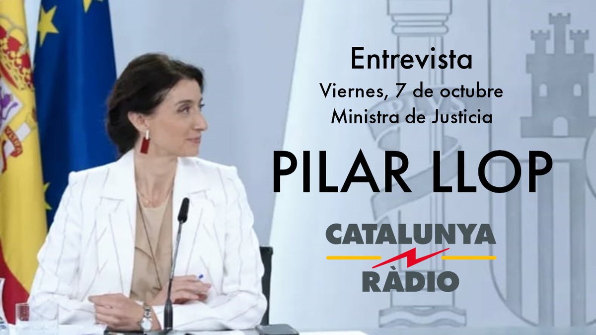 📻 ENTREVISTA | La ministra de Justicia, @pilar_llop, es entrevistada en el programa @maticatradio de @CatalunyaRadio. 🕐A partir de las 9:30 h. 🔴Puedes escucharla en directo aquí ccma.cat/catradio/