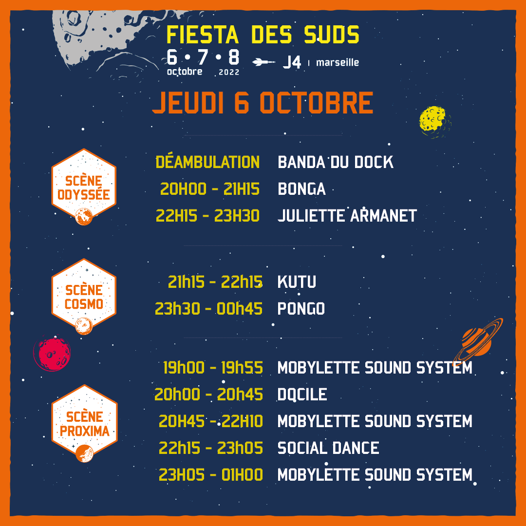 fiestadessuds's tweet photo. La Fiesta, c'est parti ! Ouverture des portes dans 30 minutes 🚀​
Surprise de dernière minute, Mobylette Sound System invite Secousse ce soir ! https://t.co/fzZ0qL11lh