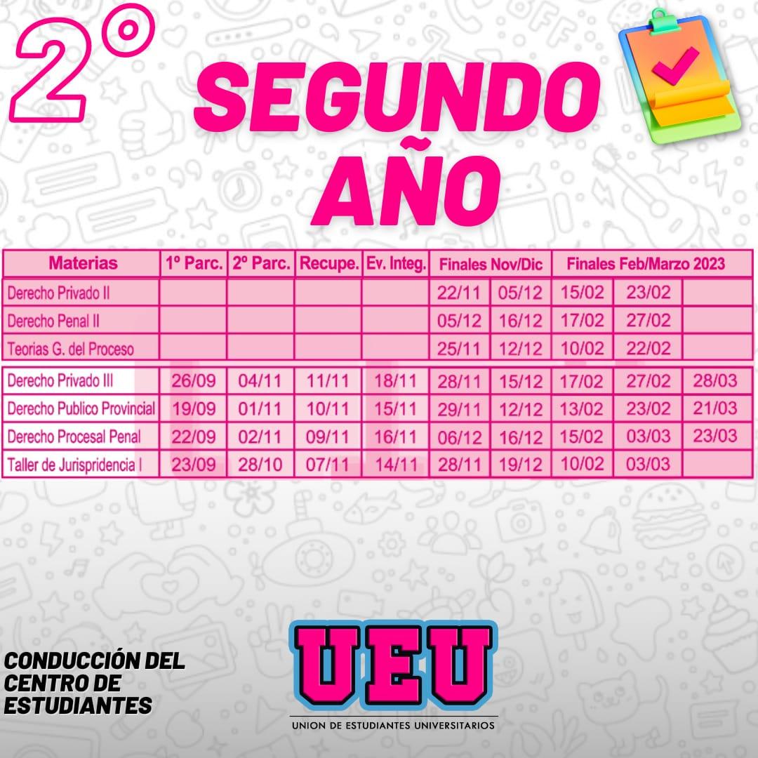 UEUDerecho's tweet photo. Fechas de parciales y finales! De 1°, 2 ° y 3 ° derecho! https://t.co/tOf1vmh6Wd