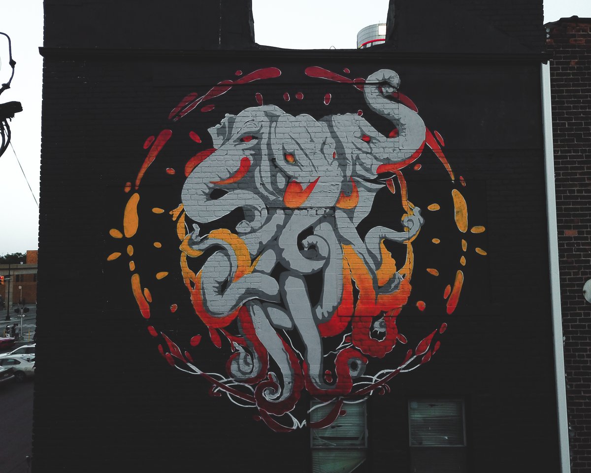 MadeWithBrandXR's tweet photo. Throwback Thursday to the first ever augmented reality (AR) mural created in the city of Detroit!

We partnered with @phybr_ and @ElephantRoomDET to bring this art to life in Summer 2018. https://t.co/ItLC4Mx6be