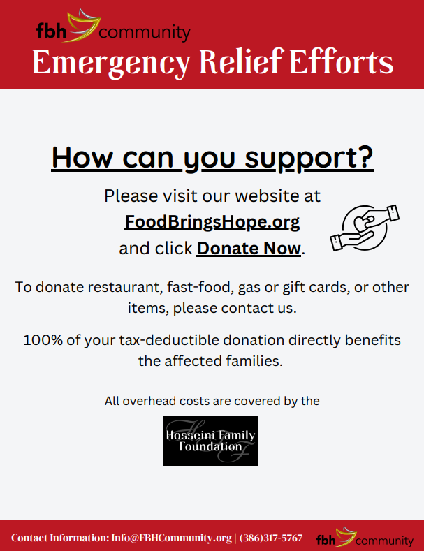A total of 231 households with 1,026 people were served at the Emergency Relief Drive for families at <a href="/cmspartans/">Campbell Middle</a> in Daytona Beach. Thank you to <a href="/FoodBringsHope1/">Food Brings Hope</a>, <a href="/RealJeepBeach/">Jeep Beach</a>, several local agencies, and all the hard-working volunteers for providing this much-needed support.