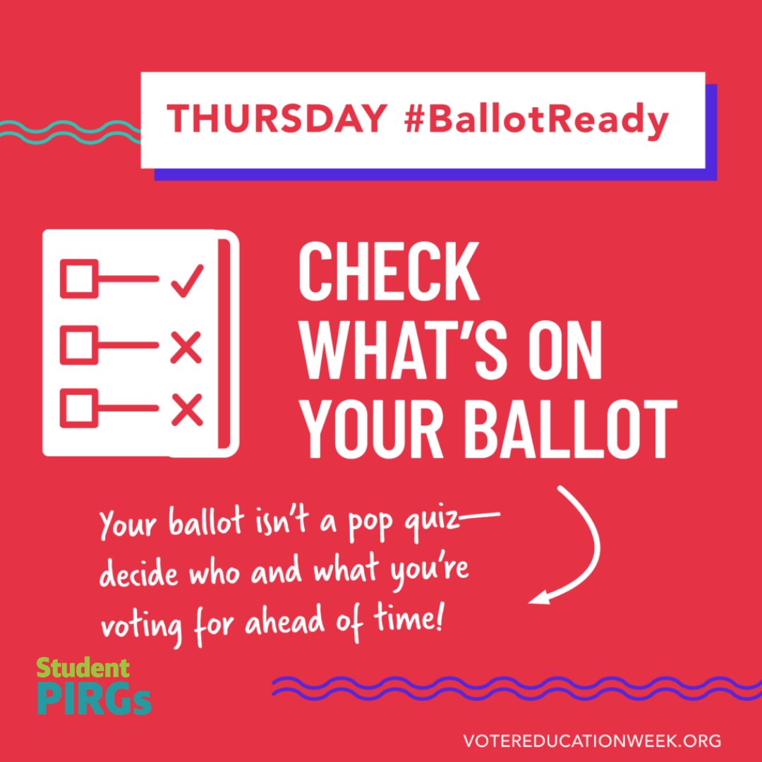 Get #BallotReady by learning what's on your ballot ahead of time! sec.state.ma.us/WhereDoIVoteMA…
If you're not registered to vote already, do it now at studentvote.org!
#NationalVoterEducationWeek