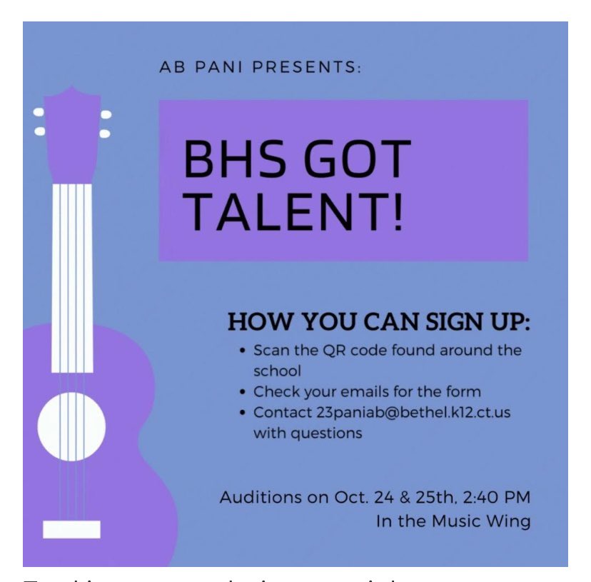 Show us what you are made of! BHS Talent show!