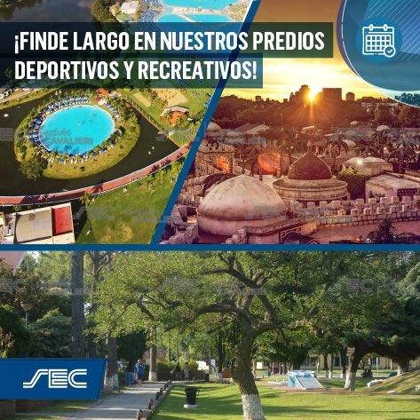 DÍAS Y HORARIOS DEL 7 al 10/10 EN TIERRA SANTA, PARQUE NORTE Y CLUB RECREATIVO EZEIZA

Tierra Santa: Viernes Sábado y Domingo de 12 a 20 hs

Parque Norte: todos los días de 8 a 24 hs

Club Recreativo Ezeiza: Sábado y Domingo de 9 a 17 hs. Reserva previa beneficios.sec.org.ar/Ezeiza