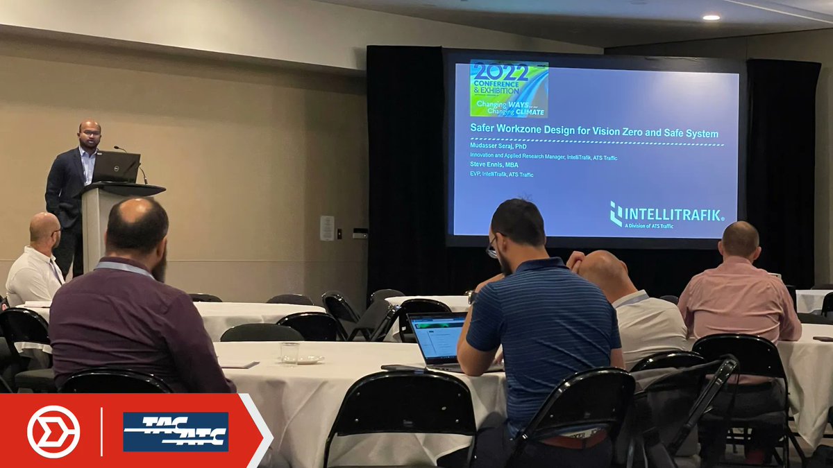 atstraffic's tweet photo. The IntelliTrafik team was all over #TACConf this year, from our sponsorship, our booth with live demos to our speaking sessions. Thanks to @tac_transpassn for hosting such a great event!
#construction #tech #traffic #roadsafety #trafficsafety #safetyforward https://t.co/oFwkogLhzv