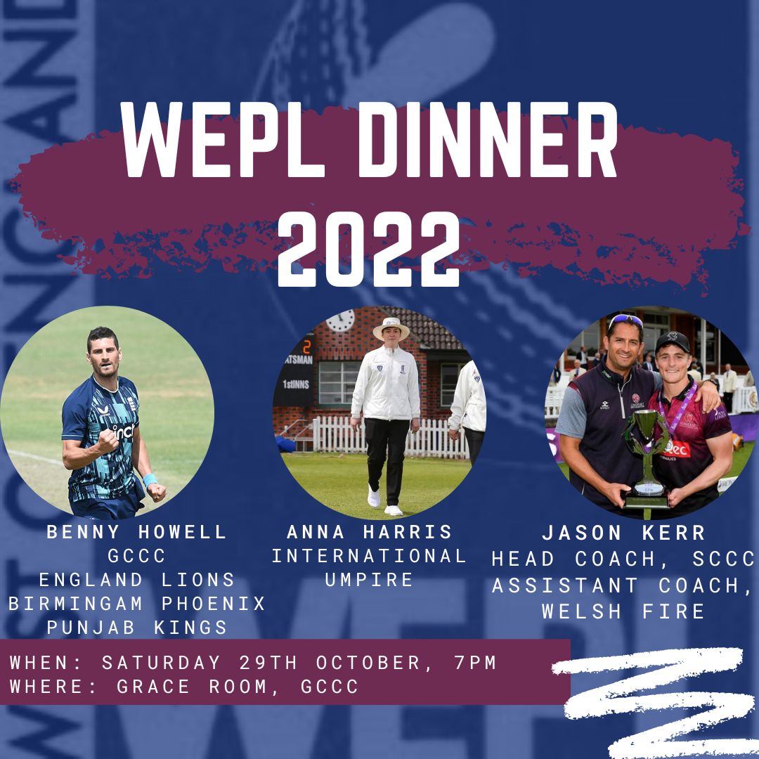 West of England Premier League (@weplcricket) on Twitter photo We are pleased to announce our guests for the dinner will be <a href="/bennytweets_/">Benny Howell</a> <a href="/a_y_harris/">Anna Harris</a> <a href="/JKerr548/">Jason Kerr</a> and they will all be taking part in a Q&A as well as handing out the trophies 🏏🏆
Have you got your tickets yet? eventbrite.co.uk/e/courage-west… We are pleased to announce our guests for the dinner will be <a href="/bennytweets_/">Benny Howell</a> <a href="/a_y_harris/">Anna Harris</a> <a href="/JKerr548/">Jason Kerr</a> and they will all be taking part in a Q&A as well as handing out the trophies 🏏🏆
Have you got your tickets yet? eventbrite.co.uk/e/courage-west…