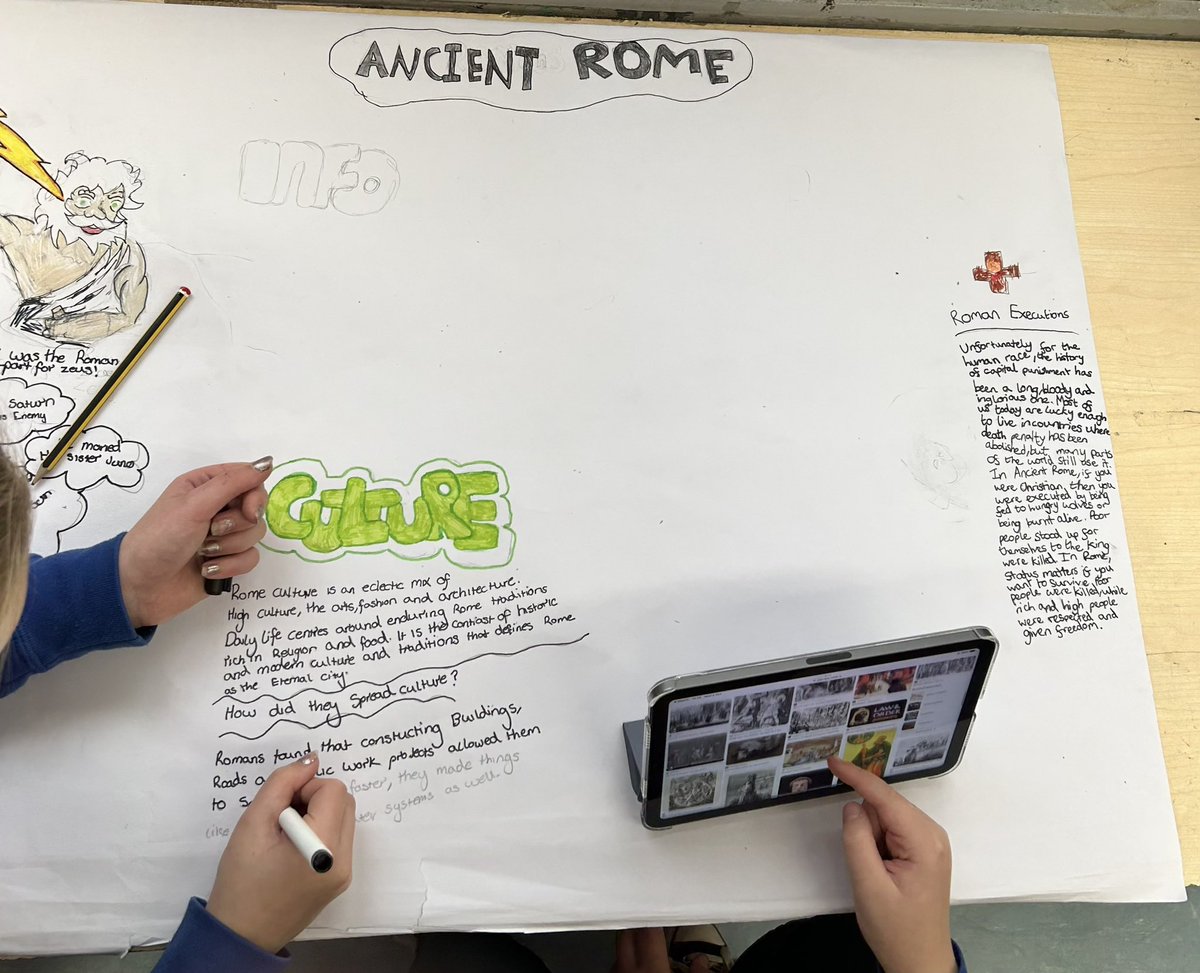 missmacgregor_'s tweet photo. P6 have been working hard on their information posters about Ancient Rome. It has been great to see all the teams take ownership in their learning and researching what they find interesting.
I cannot wait to see the finished work! https://t.co/mEqzDH74Oq