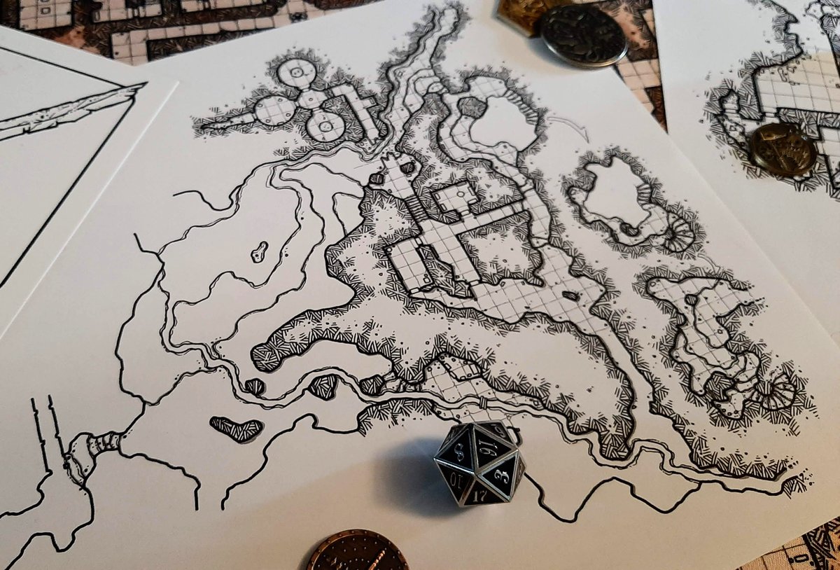 DysonLogos's tweet photo. Time to draw the dungeons!

I try to stream my work Tue / Thu / Sat from 1-4pm Eastern.

This is a work-in-progress shot of the south side of the big dungeon I've been drawing for the last few streams which we should finish off today.

Please drop in!

https://t.co/a8P48CvsE5 https://t.co/CxuBUJsCMi