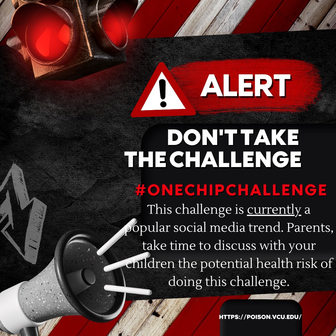 🚨DON'T TAKE THE CHALLENGE🚨
Capsaicin is the compound found in spicy peppers that is part of the Paqui "One Chip Challenge." 

Read more: today.com/parents/parent…

Call Poison Help at 1-800-222-1222 today if you have questions or concerns!
#onechipchallenge2022 #Poisonhelp