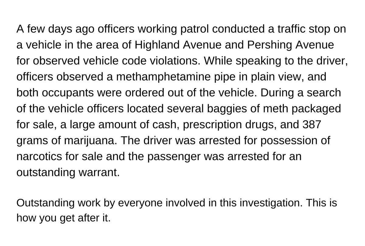 SanBernardinoPD's tweet photo. OUTSTANDING PROACTIVE POLICING
Outstanding work by everyone involved in this investigation.
#GettingAfterIt #ProactivePoliceWork #StandardOfExcellence #SanBernardino #JoinSBPD #MakingArrests #SBPD
@SBPD_CHIEF https://t.co/FfZ9uu0cYr