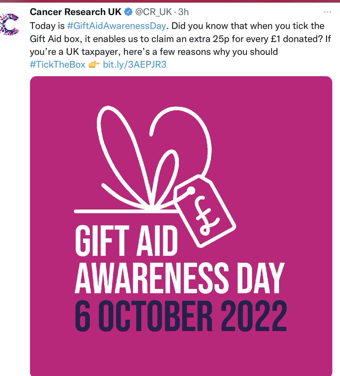 Today is #GiftAidAwarenessDay <a href="/crukshops/">Cancer Research UK Shops</a> #Wales #Bristol #Bath #Gloucester  have raised an amazing £117k through UK tax payers signing up to #Giftaid when they donate instore. Thankyou everyone Every £ #makesadiffernce #beatingcancer <a href="/CR_UK/">Cancer Research UK</a>