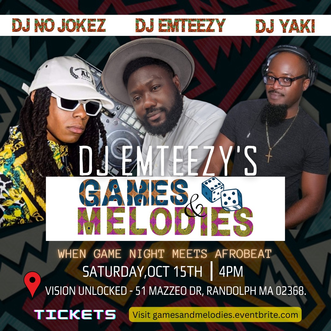 DJ emteezy (@djemteezy) on Twitter photo The 🎶 line up <a href="/Sir_Yaki/">Sir Yaki 🇳🇬 🇺🇸</a> <a href="/DjNojokez/">Dj_NoJoKeZ</a> @djemteezy
Get your tickets gamesandmelodies.eventbrite.com The 🎶 line up <a href="/Sir_Yaki/">Sir Yaki 🇳🇬 🇺🇸</a> <a href="/DjNojokez/">Dj_NoJoKeZ</a> @djemteezy
Get your tickets gamesandmelodies.eventbrite.com
