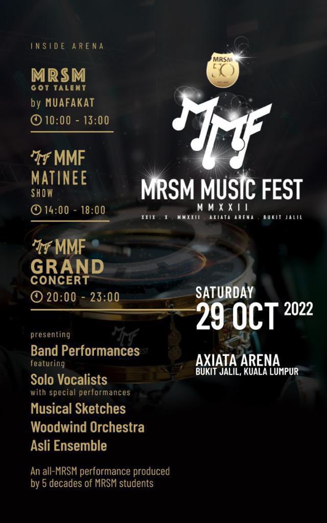 mrsmmusicfest's tweet photo. By MRSM for MRSM

#mmf50
#MMXXII
#limadekadmrsm
#mrsmseremban50
#mcconfessions
#mrsmmusicfest2022
#50yearsofmrsm
#biggestgathering
#bymrsmformrsm 
#biggestalumnigathering https://t.co/5vNwfEIVun