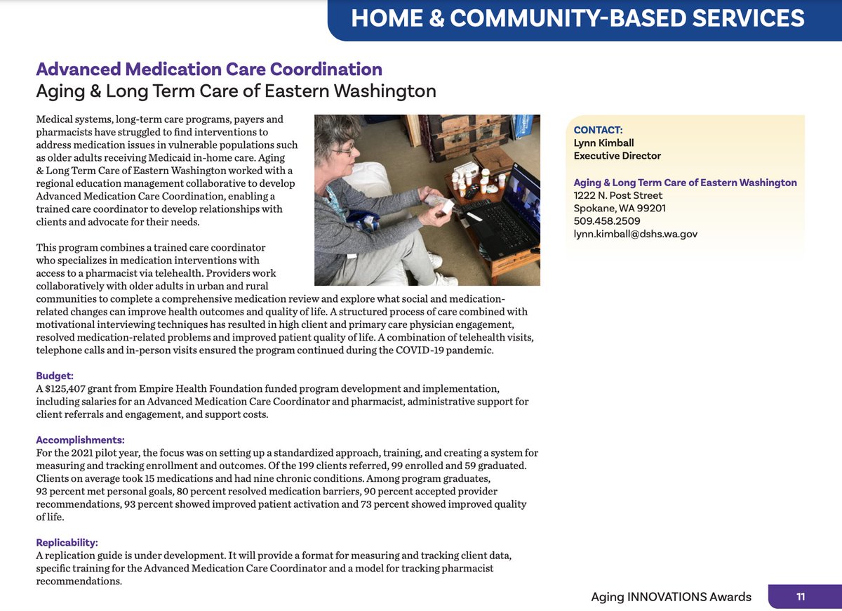 aimmweb's tweet photo. We are proud that our work with Long Term Care of Eastern Washington was awarded an Aging Innovation Award by ⁦@theUSAging⁩ ! Read more about the project below. Grant funded by ⁦@empirehealth⁩ &amp; award sponsored by ⁦@iN2Lrocks⁩ #USAging22 #longtermcare https://t.co/tPfYcAmXl5