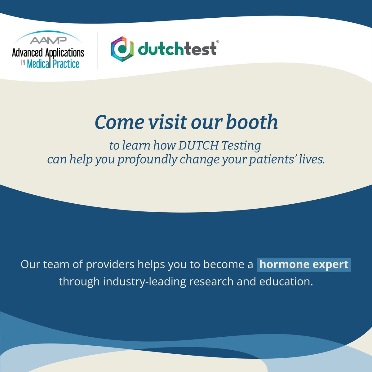 AampConferences's tweet photo. @DUTCHtest is one of the most comprehensive hormone tests with actionable results.  Visit our booth @AampConferences, to learn more about how you can leverage our testing.
Comment below with your favorite DUTCH panel and why to win a FREE #DUTCHTest of your choosing!
#hormones https://t.co/ZFsf7ylz0G
