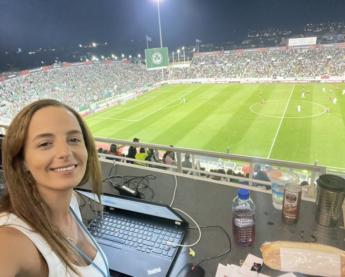 I have been a @ManUtd fan since I was 8 years old. Today I’m watching my childhood team for the first time ever and it happens to be as a journalist covering the game. If I can’t describe what I’m feeling now, what would happen when I step into Old Trafford one day? #UEL #mufc