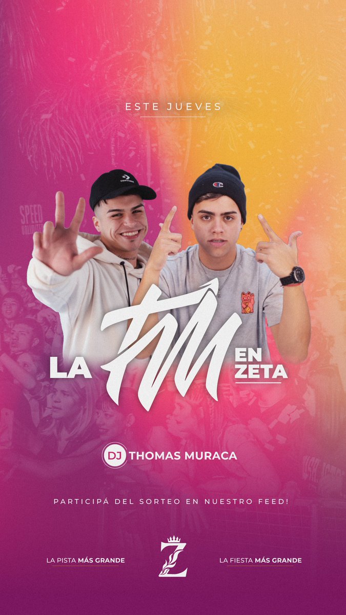 Te esperamos hoy para pasar una noche ÚNICA.
💣 #LaTyLaM en Zeta 💣
🔸️Entradas anticipadas en el Complejo de 16 a 19hs.