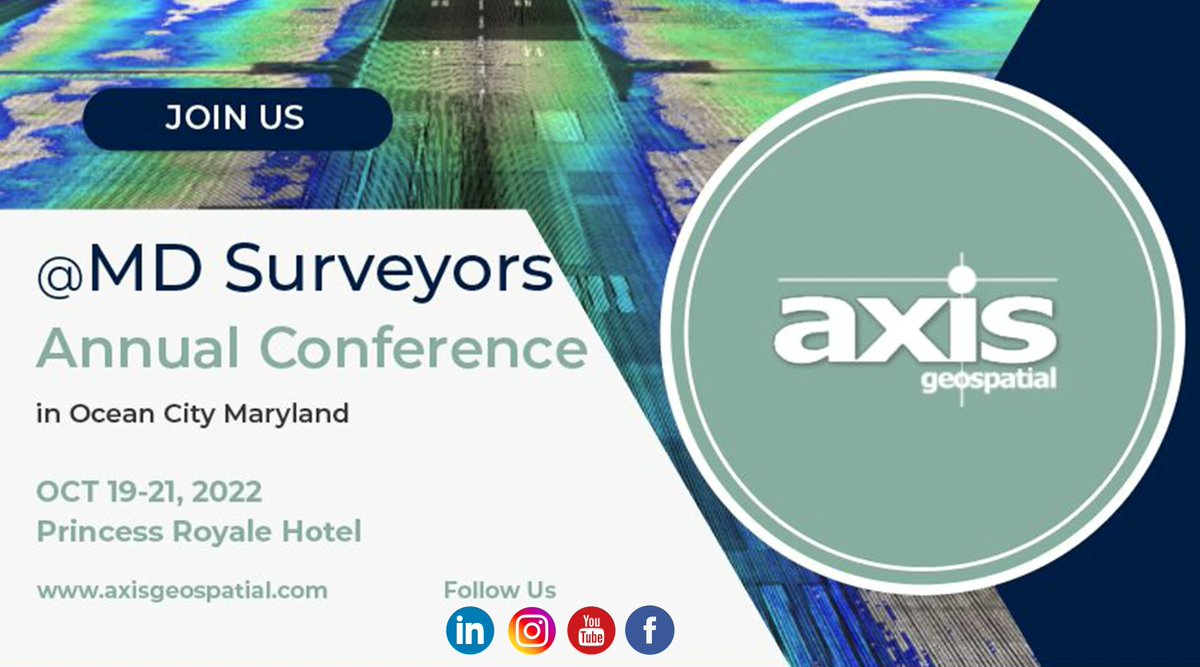 axisgeospatial's tweet image. We are just 2 weeks away from the Maryland Society of Surveyors Annual  conference. Stop by AXIS booth to discuss the aerial mapping solutions we offer to support your survey operations. Visit buff.ly/3V9fy59 for more information