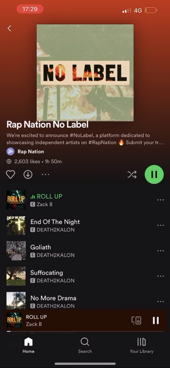 zeckb47's tweet photo. HUGE shoutout to @allrapnation for adding “ROLL UP” to both their @Spotify playlists! 🙌🏼✨ https://t.co/TJyLaQXgdO
