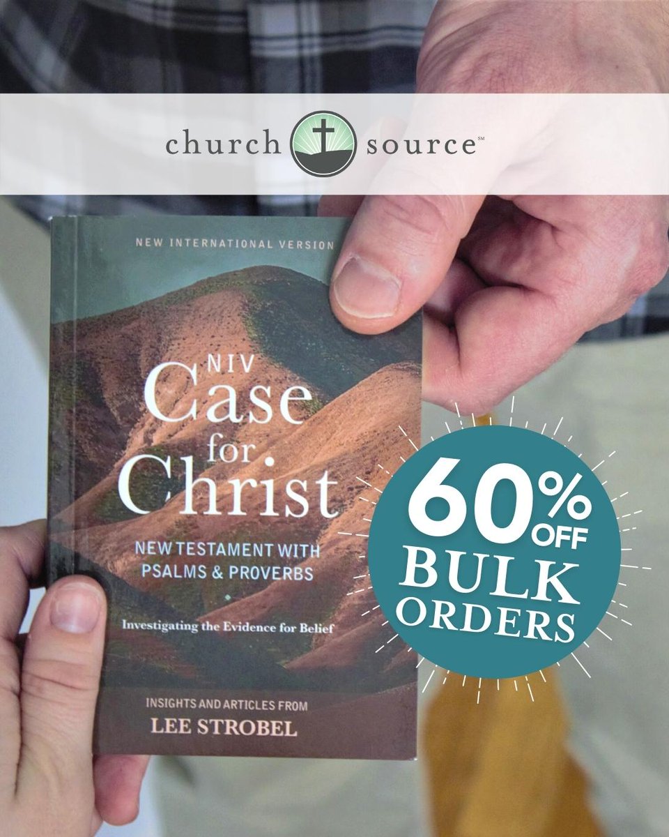 Church Source (@churchsource) on Twitter photo Deepen your confidence in the Bible and solidify your commitment to the One who lovingly wants to adopt each of us in his own--for all eternity.
Save up to 60% off with bulk pricing for churches and ministries! Shop here: bit.ly/3fJMalY
<a href="/LeeStrobel/">Lee Strobel</a> #caseforchrist Deepen your confidence in the Bible and solidify your commitment to the One who lovingly wants to adopt each of us in his own--for all eternity.
Save up to 60% off with bulk pricing for churches and ministries! Shop here: bit.ly/3fJMalY
<a href="/LeeStrobel/">Lee Strobel</a> #caseforchrist