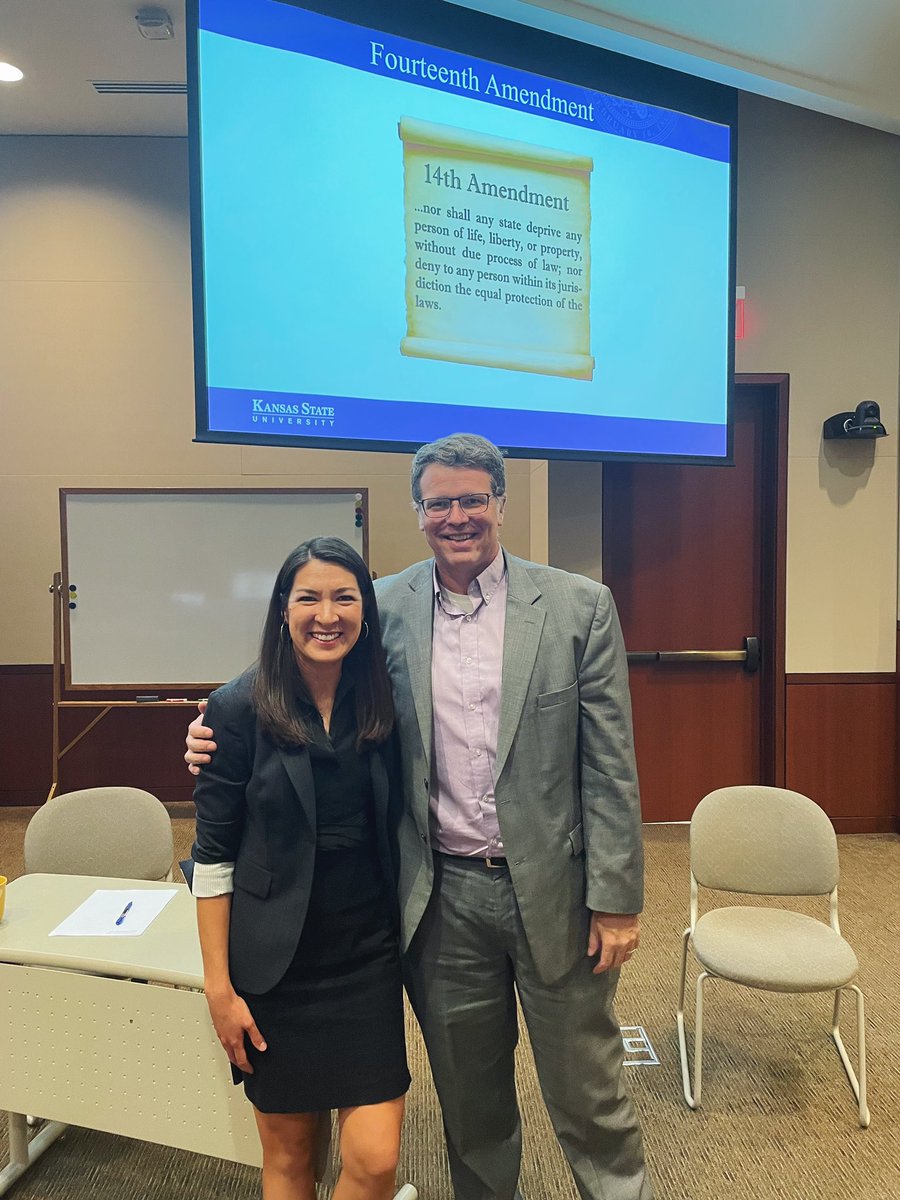 #TBT - Throwback Thursday to Constitution Day! Thank you to Lumen Mulligan, the Earl B. Schurtz Research Professor of Law at the University of Kansas School of Law, and Tracey Lee, K-State Business Law Professor and former Pre-Law Advisor!