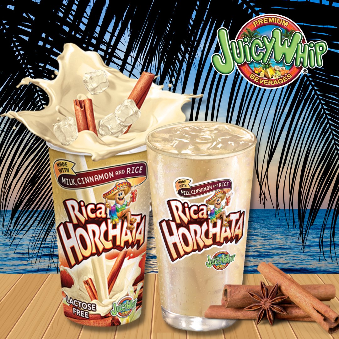 JuicyWhip's tweet photo. Rica Horchata - cinnamon, spice, &amp; everything nice! 

#JuicyWhip #LaVerne #HispanicBeverages #HispanicDrinks #FruitDrinks #Horchata #RicaHorchata #AguasFrescas #Jamaica #Tamarindo #JuicyWhipBeverages #BeverageDistributor https://t.co/JNPRm76Pi6