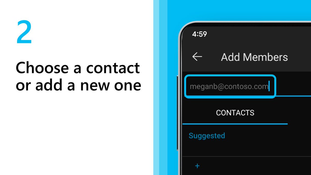 Text beside render of mobile phone with GroupMe chat open and email address entered.