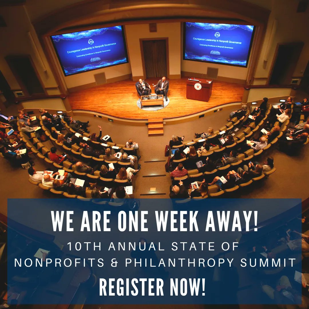 The 10th Annual State of Nonprofits and Philanthropy Summit is one week away! 
Register now to secure your seat! -> buff.ly/3T5FYnJ 

#sandiego #nonprofits #npi #nonprofitsandiego #usd #universityofsandiego #usdsoles #sandiegononprofits #registernow #nonprofitorganization