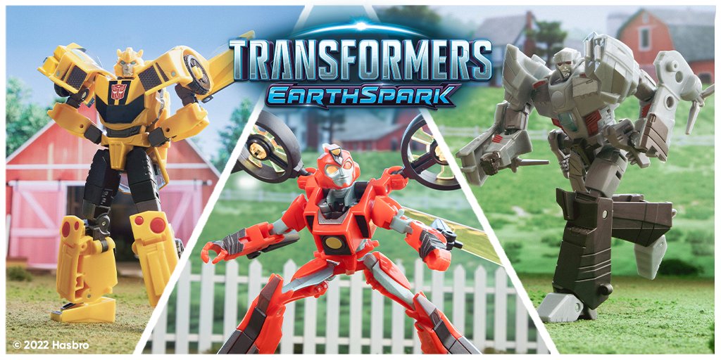 #TransformersEarthSpark introduces a new generation of Transformers robots! Check out #Transformers #EarthSpark Deluxe #Bumblebee, Twitch, and #Megatron! Available for pre-order now on #HasbroPulse! Each sold separately.