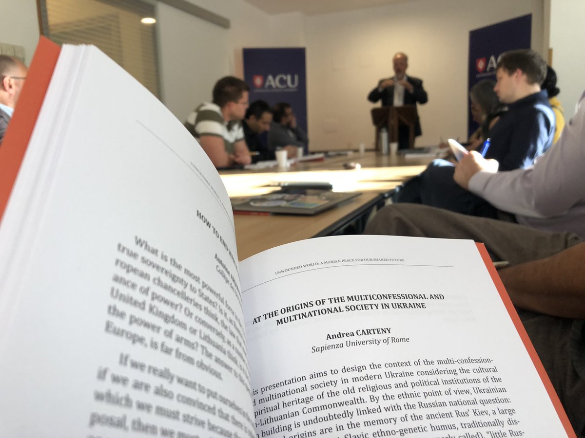 bandicary's tweet photo. Thanks to speak at the conference #Unwounded #world in the spirit of #Marian #peace about #multiconfessional #multinational #society #identity of #Ukraine at the #ACU #Australian #Catholic #University @NotreDame @Geopoliticainfo @AlessiaRutigli2 @g_natalizia @CEMASResearch https://t.co/Ch80WhCVDs
