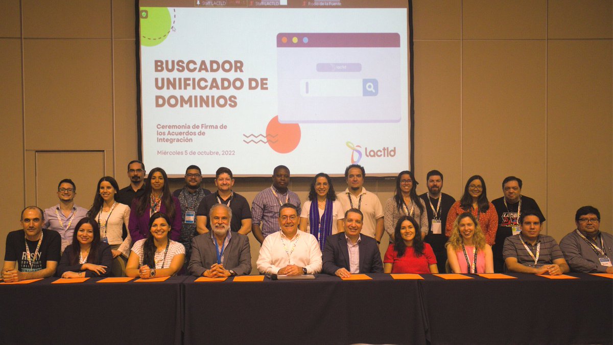 LACTLD's tweet photo. Yesterday, the Association reached a milestone: the #LACTLD Unified Domain Name Search Engine Integration Agreements Signing Ceremony was held 🤝🏽🔍

We invite you to learn more about this event that officially launched the initiative ➡️https://t.co/RmvS3xWTE5 https://t.co/1wFlgg68xM