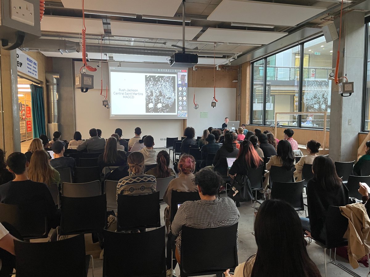 csmgraphics's tweet photo. Happening now 📢 Graphic designer Rush Jackson @yesrushnorush kickstarts our 'Practice is Critical' public lecture series. Join here > https://t.co/wbfQwssWk7 https://t.co/jTRBpGzkUy