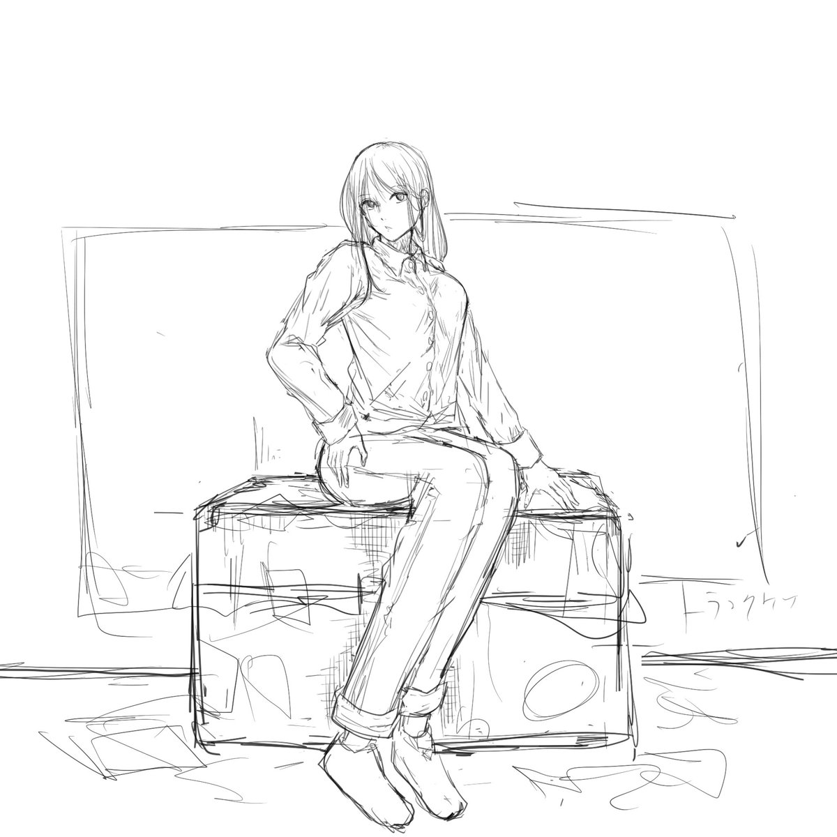 描きたいもの多くて渋滞中のラフたち 