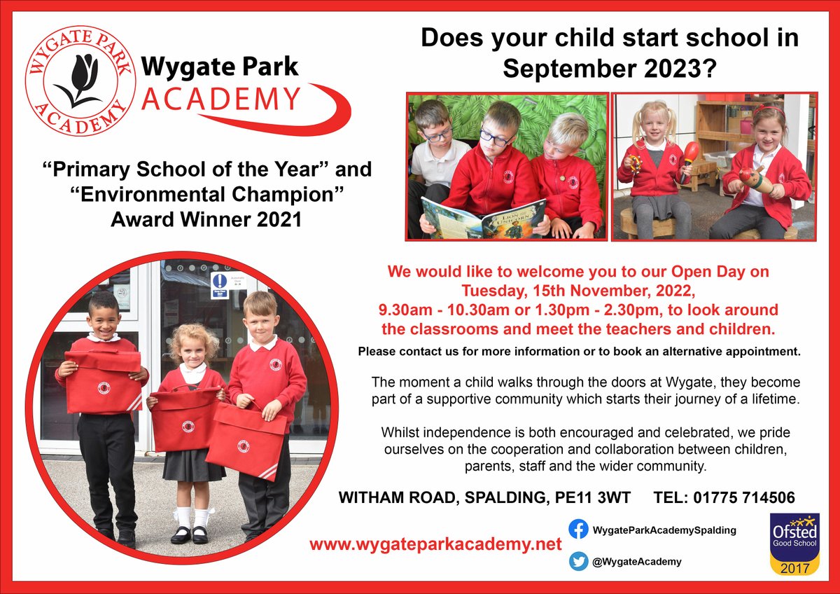 We look forward to welcoming you to our open day! #StartingSchool #WygateWay #REACH