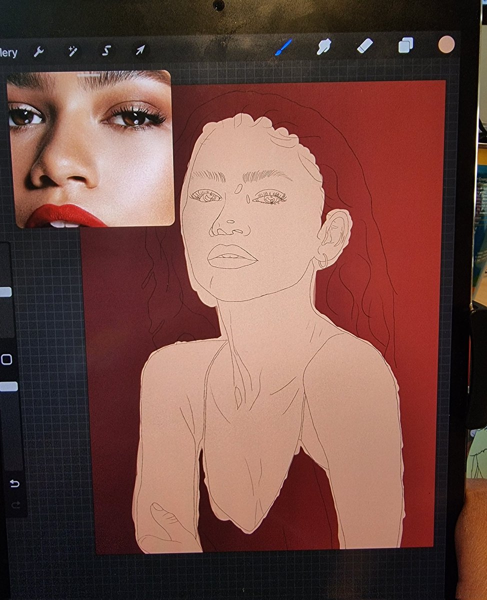 my 7 hour progress of Zendaya 🔴✨️ #wip

✍️🏾 #CRAFTSHIT

#procreate #digitalart #workinprogress #artistontwitter