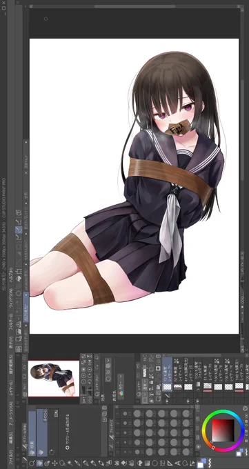 わぁぁぁ!!!りんちゃんのクリスタ作業キャンバス内監禁プレイ!!! 
