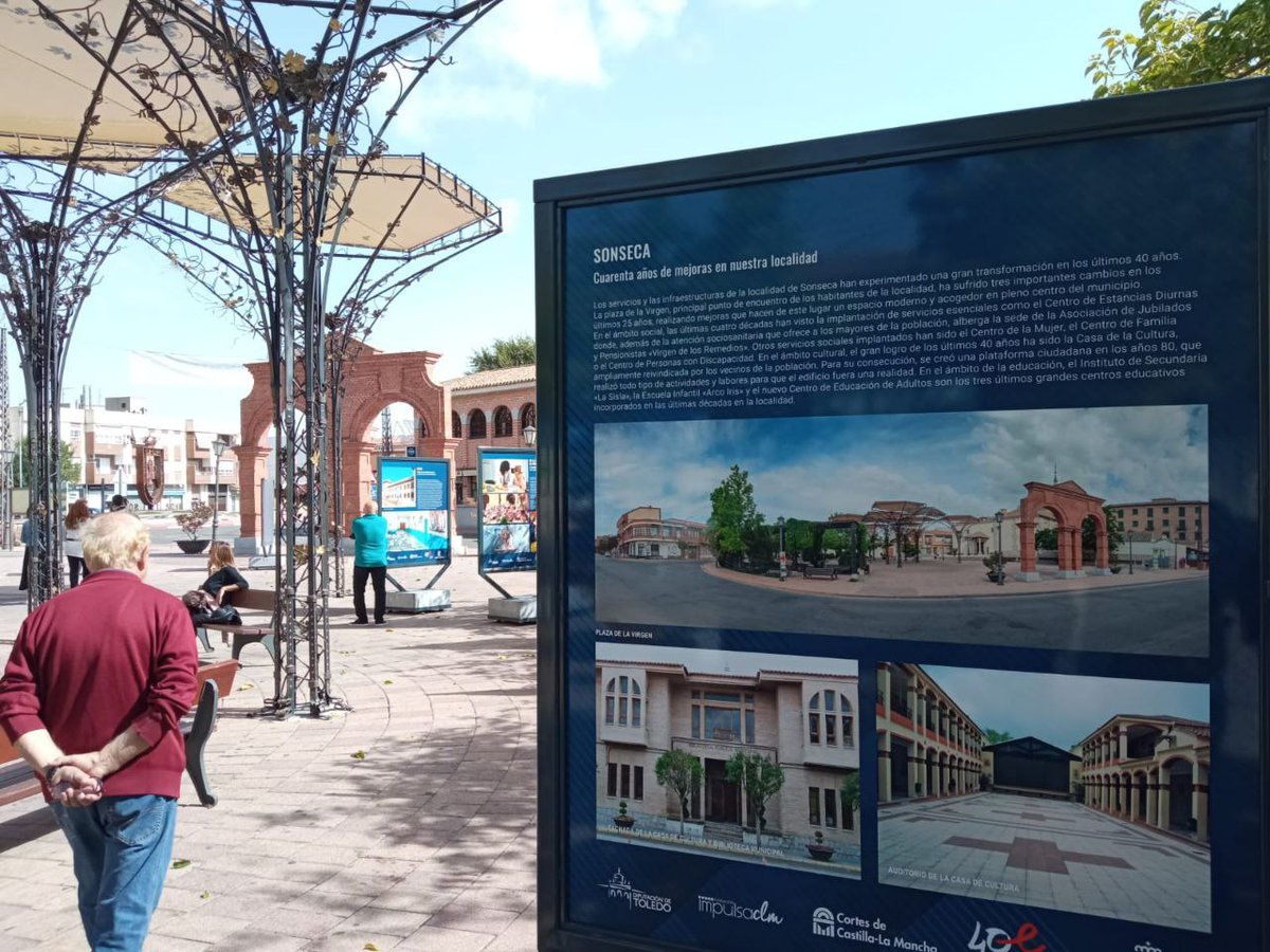 Desde hoy hasta el 16 de octubre Sonseca acoge la exposición fotográfica itinerante con motivo del 40 aniversario del Estatuto de Autonomía de Castilla-La Mancha, en la plaza Virgen de los Remedios.