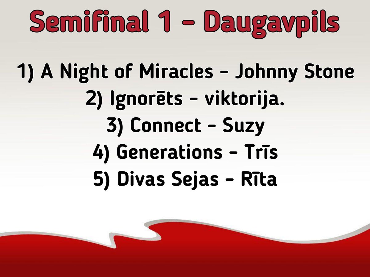 Hungarisnt's tweet photo. Here you can see all songs and artist, who will complete for participation in EV15 in our NF!

- Suzy is attempting for her 3rd participation
- We will have 5 languages
- 1 band, 3 mens and 6 ladies

From each semifinal 3 songs are going to qualify for final in Liepāja. https://t.co/ZaOC1191tu